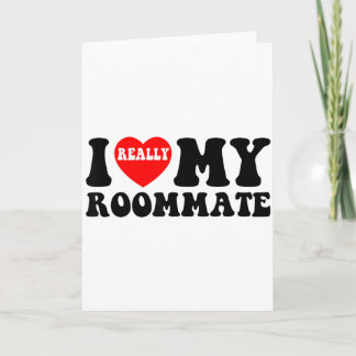 Ik hou van mijn huisgenoot Hart Grappige Feestcade Kaart