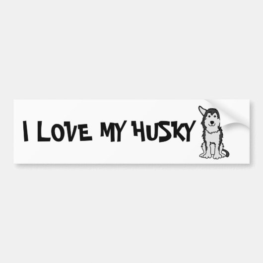 Ik hou van mijn Husky Bumpersticker (Voorkant)