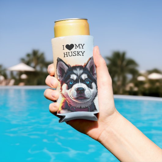 Ik hou van mijn Husky gepersonaliseerd (Insitu Zwembad)