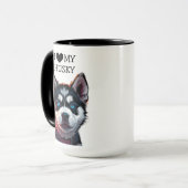 Ik hou van mijn Husky gepersonaliseerd Mok (Voorkant links)