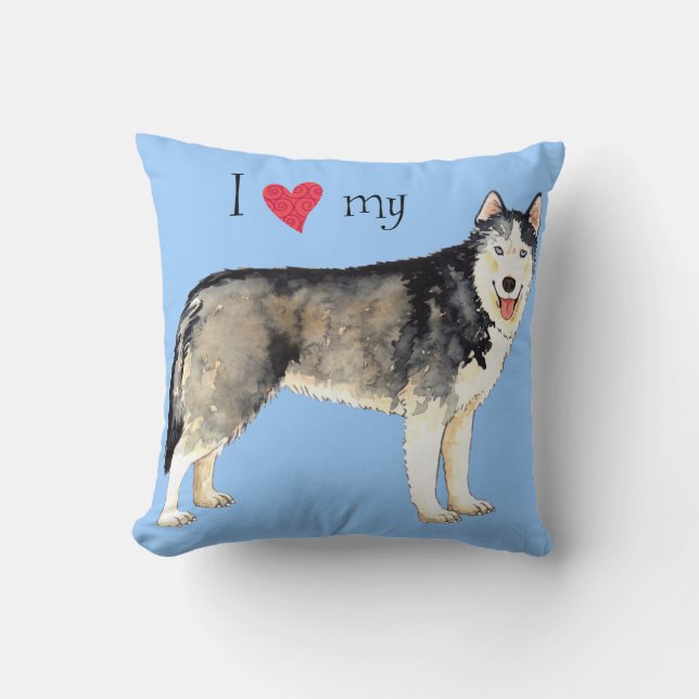 Ik hou van mijn Husky Kussen (Voorkant)