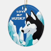Ik hou van mijn Husky Ornament (Links)