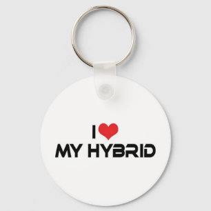 Ik hou van mijn hybride - elektrische auto liefheb sleutelhanger