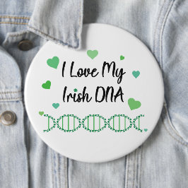 Ik hou van mijn Ierse DNA Klaver Knoop Ronde Button 6,0 Cm