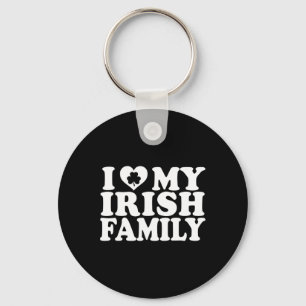 Ik hou van mijn Ierse familie met hart Saint Patri Sleutelhanger