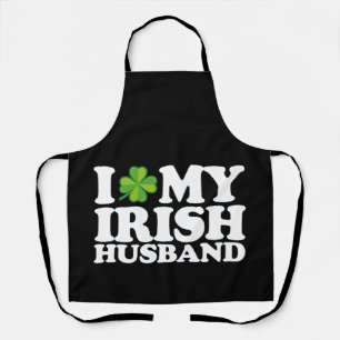 Ik hou van mijn Ierse man Koppel St. Patrick's Day Schort