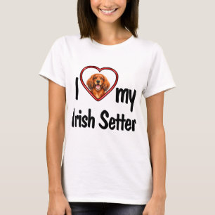 Ik hou van mijn Ierse Setter Knuffel Rode Hart Fot T-shirt