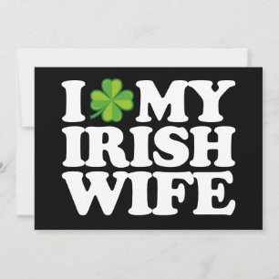 Ik hou van mijn Ierse vrouw grappig paar St Patric Kaart