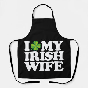 Ik hou van mijn Ierse vrouw grappig stel St. Patri Schort