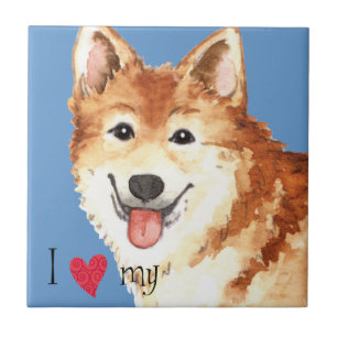Ik hou van mijn IJslandse Sheepdog Tegeltje