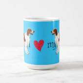 Ik hou van mijn Irish Red en White Setter Koffiemok (Center)