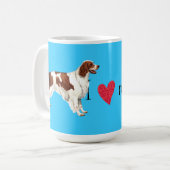 Ik hou van mijn Irish Red en White Setter Koffiemok (Voorkant links)
