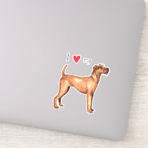 Ik hou van mijn Irish Terrier Vinyl Sticker