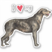 Ik hou van mijn Irish Wolfhound Vinyl Sticker (Voorkant)