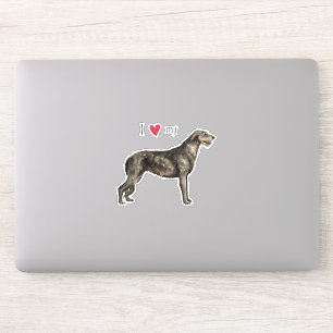 Ik hou van mijn Irish Wolfhound Vinyl Sticker