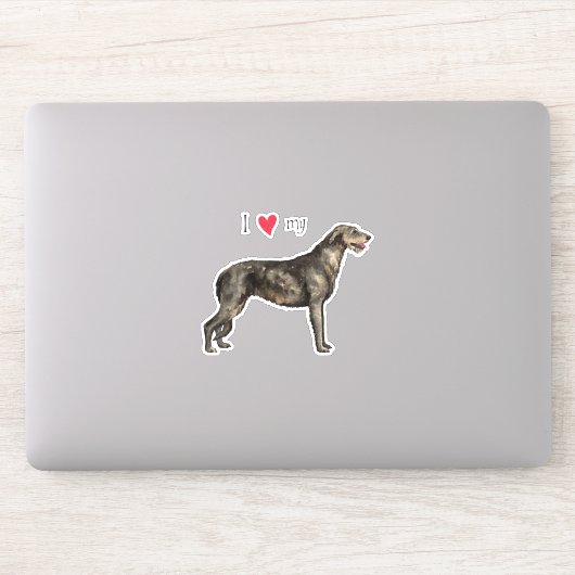 Ik hou van mijn Irish Wolfhound Vinyl Sticker (Computer)
