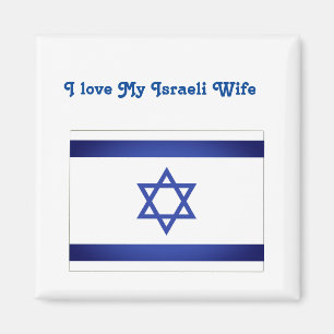 Ik hou van mijn Israëlische vrouw Israël vlag Magn Magneet