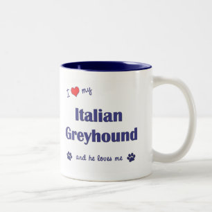 Ik hou van mijn Italiaanse Greyhound (Mannelijke h Tweekleurige Koffiemok