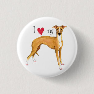 Ik hou van mijn Italiaanse Greyhound Ronde Button 3,2 Cm