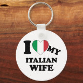 Ik hou van mijn Italiaanse vrouw Sleutelhanger (Voorkant)