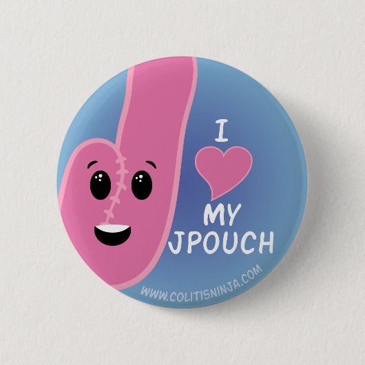 Ik hou van mijn J-Pouch Ronde Button 5,7 Cm (Voorkant)
