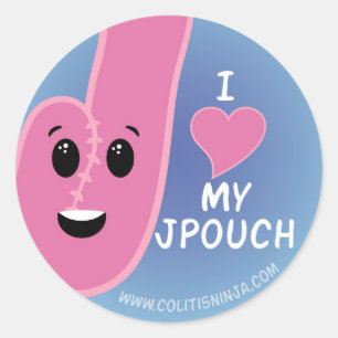 Ik hou van mijn J-Pouch Stickers! Ronde Sticker