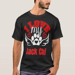 Ik hou van mijn Jack Chi Cute Loveable Fun Dog T-s T-shirt