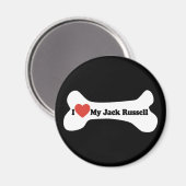 Ik hou van mijn Jack Russell - Dog Bone Magneet (Voorkant / Achterkant)