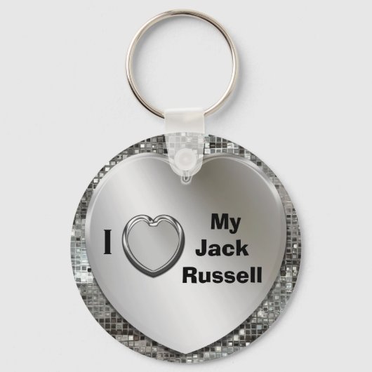 Ik hou van mijn Jack Russell Heart Keychain (Voorkant)