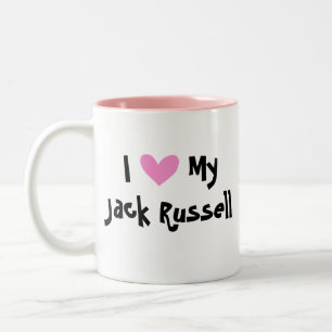 Ik hou van mijn Jack Russell Terrier Tweekleurige Koffiemok