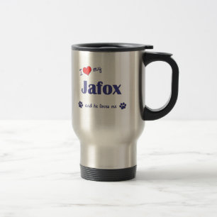 Ik hou van mijn jafox (mannelijke hond) reisbeker
