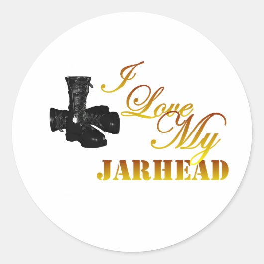 Ik hou van mijn Jarhead 4 Ronde Sticker (Voorkant)