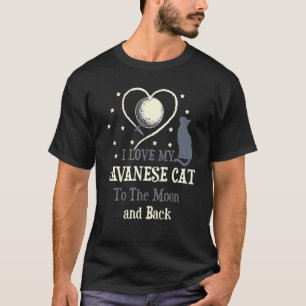 Ik hou van mijn Javaanse kat tot maan kat Kitt T-shirt