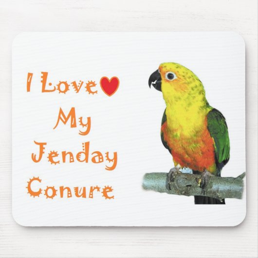 Ik hou van mijn Jenday Conure Computer Muismat (Voorkant)