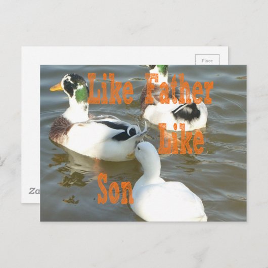 Ik hou van mijn jongen als vader als zoon briefkaart (Voorkant / Achterkant)