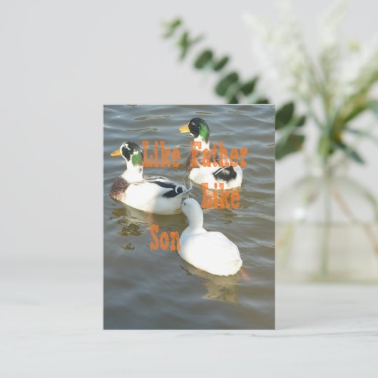 Ik hou van mijn jongen als vader als zoon briefkaart (Staand voorkant)