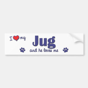 Ik hou van mijn juk (mannelijke hond) bumpersticker