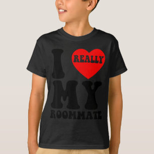 Ik hou van mijn kamergenoot Hart Grappige Feestcad T-shirt