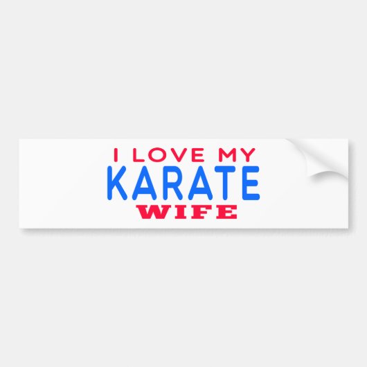Ik hou van mijn Karate vrouw Bumpersticker (Voorkant)