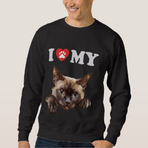 Ik hou van mijn kat Birmese Kitten Grappige Kat Lo Trui