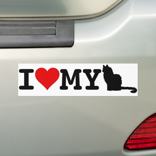 Ik hou van mijn kat bumpersticker (Op auto)
