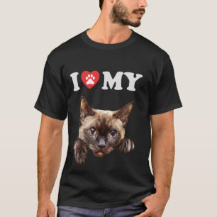 Ik hou van mijn kat Burmese Kitten Grappige Katten T-shirt