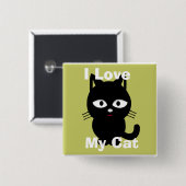 Ik hou van mijn kat-Button Vierkante Button 5,1 Cm (Voorkant /achterkant)