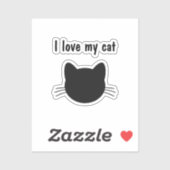 Ik hou van mijn kat Custom-Cut Vinyl Sticker (Vel)