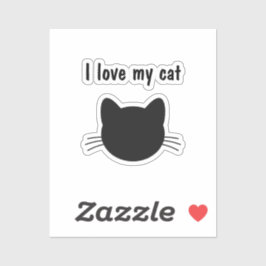 Ik hou van mijn kat Custom-Cut Vinyl Sticker