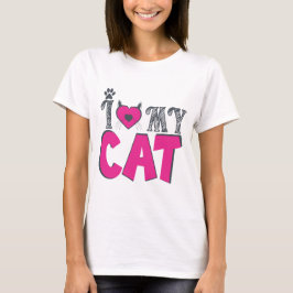 Ik hou van mijn kat - Cute huisdierliefhebber ontw T-shirt