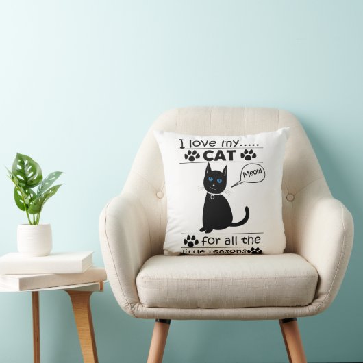 Ik hou van mijn kat dier kitty kussen (Stoel)