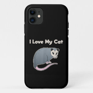Ik hou van mijn kat grappige opossum iPhone 11 hoesje