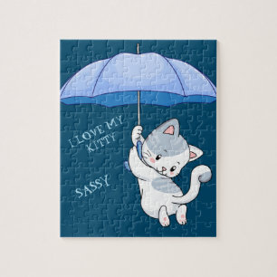 "Ik hou van mijn KAT" puzzel met de naam huisdiere Legpuzzel