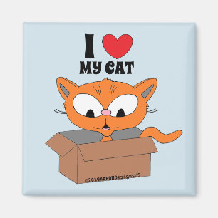 "Ik hou van mijn kat" schattige cartoon kat in doo Magneet